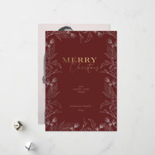 Cartes Pour Fêtes Annuelles Merry Christmas gold calligraphy Phocard