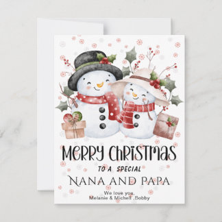 Cartes Pour Fêtes Annuelles Merry Christmas Grandma & Grandpa Custom Name Card