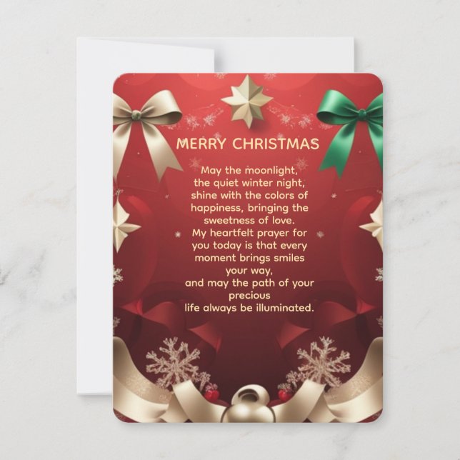 Cartes Pour Fêtes Annuelles Merry Christmas Greeting Card with Festive Ribbons (Devant)