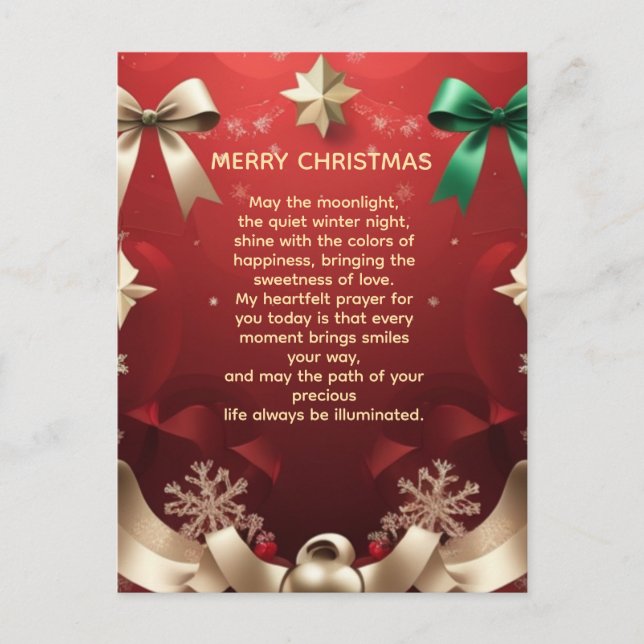 Cartes Pour Fêtes Annuelles Merry Christmas Greeting Card with Festive Ribbons (Devant)