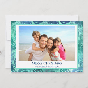 CARTES POUR FÊTES ANNUELLES MERRY CHRISTMAS HAWAIIAN TROPICAL BEACH PHOTO