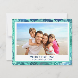CARTES POUR FÊTES ANNUELLES MERRY CHRISTMAS HAWAIIAN TROPICAL BEACH PHOTO