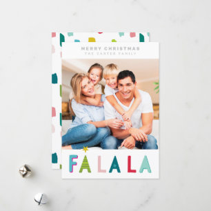 Cartes Pour Fêtes Annuelles MERRY CHRISTMAS holiday falala colorful typography