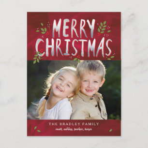 Cartes Pour Fêtes Annuelles Merry Christmas Holiday Photo Card Postcard