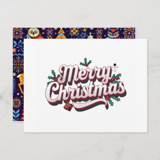 Cartes Pour Fêtes Annuelles Merry Christmas Holiday Postcard – Festive Winter