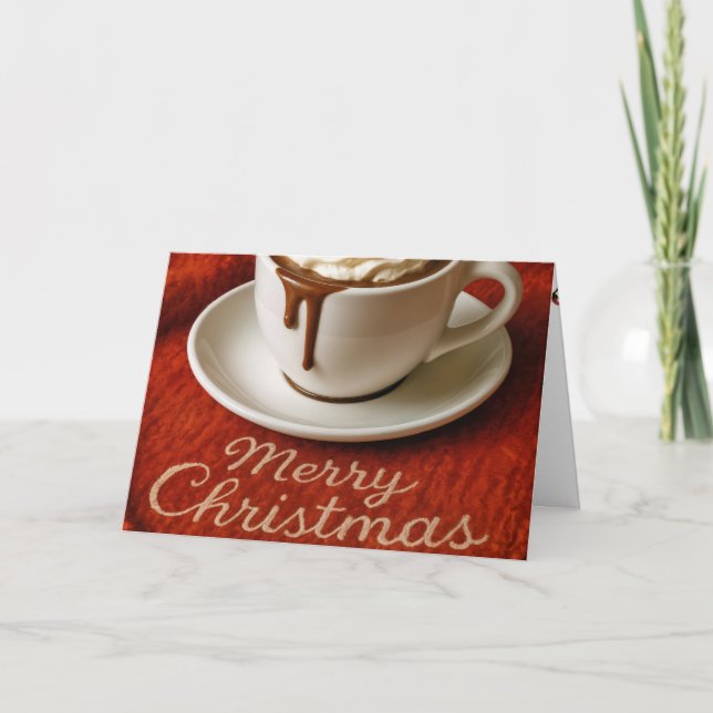 Cartes Pour Fêtes Annuelles Merry Christmas Hot Chocolate On Red Blanket (Devant)