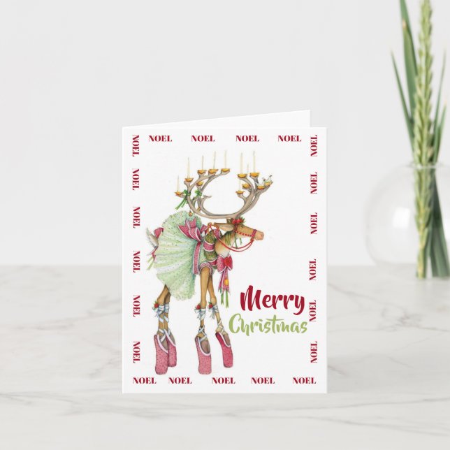 Cartes Pour Fêtes Annuelles Merry Christmas - Laced-Up Ballerina (Devant)