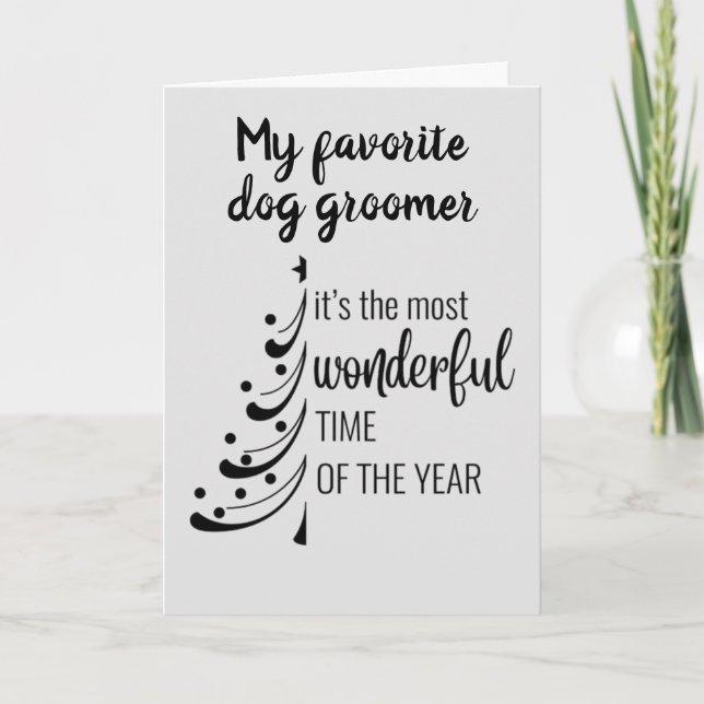 CARTES POUR FÊTES ANNUELLES MERRY CHRISTMAS **LE MEILLEUR GROOME DE CHIENS" (Devant)