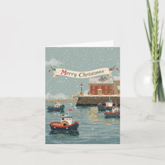 Cartes Pour Fêtes Annuelles Merry Christmas Lifeboat Harbour Card