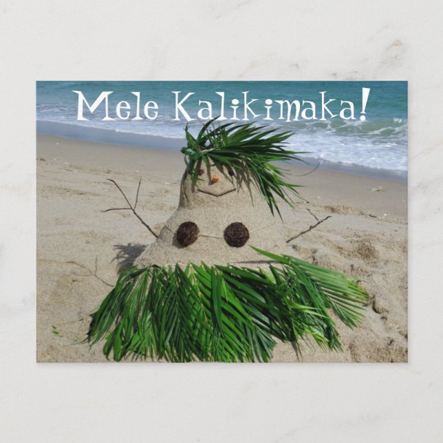 Cartes Pour Fêtes Annuelles Merry Christmas/ Mele Kalikimaka Snowman Sandman (Devant)