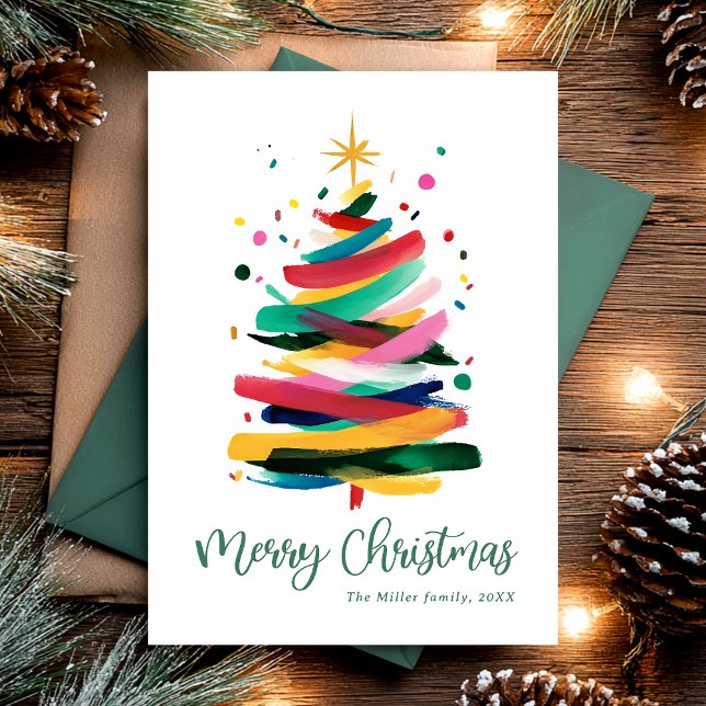 Cartes Pour Fêtes Annuelles Merry Christmas Modern Colorful (Créateur téléchargé)