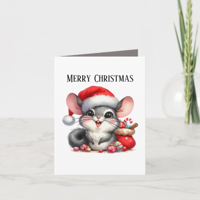 Cartes Pour Fêtes Annuelles Merry Christmas mouse add message  (Devant)
