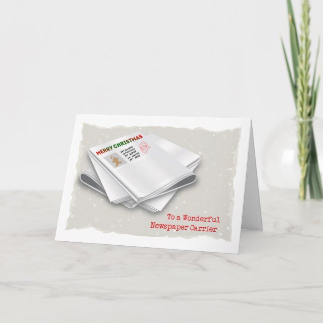 Cartes Pour Fêtes Annuelles Merry Christmas, Newspaper Carrier (Devant)