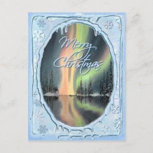 Cartes Pour Fêtes Annuelles MERRY CHRISTMAS NORTHERN LIGHES par SHARON SHARPE