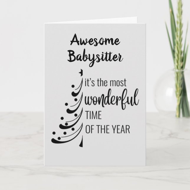 CARTES POUR FÊTES ANNUELLES MERRY CHRISTMAS **NOTRE BABYSITTER INCROYABLE** (Devant)