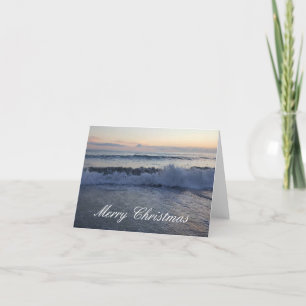 Cartes Pour Fêtes Annuelles Merry Christmas Ocean Sunset Card