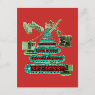 CARTES POUR FÊTES ANNUELLES MERRY CHRISTMAS OPÉRATEUR INGÉNIEUR DE CRANE OPÉRA
