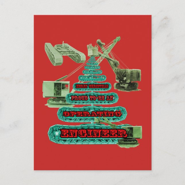CARTES POUR FÊTES ANNUELLES MERRY CHRISTMAS OPÉRATEUR INGÉNIEUR DE CRANE OPÉRA (Devant)
