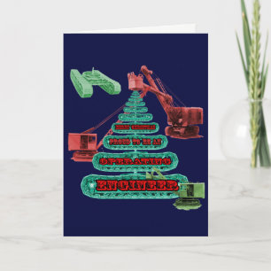 CARTES POUR FÊTES ANNUELLES MERRY CHRISTMAS OPÉRATEUR INGÉNIEUR DE CRANE OPÉRA