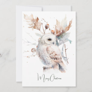 Cartes Pour Fêtes Annuelles Merry Christmas Owl