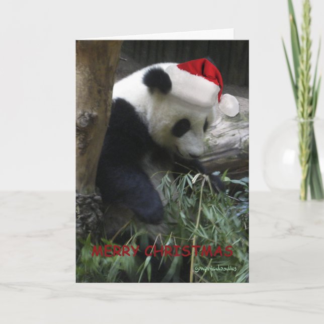 Cartes Pour Fêtes Annuelles Merry Christmas Panda Happy New Year ! (Devant)