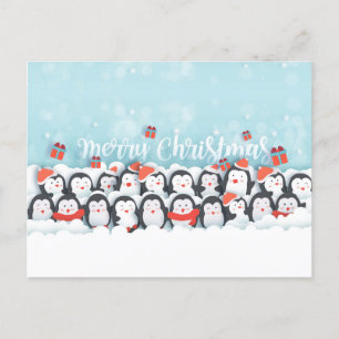 Cartes Pour Fêtes Annuelles Merry Christmas Penguin Family
