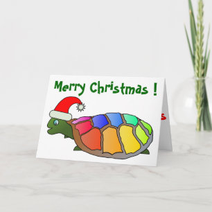 CARTES POUR FÊTES ANNUELLES "MERRY CHRISTMAS" PÈRE NOËL TURTLE