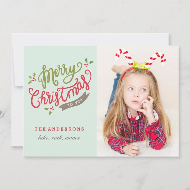 Cartes Pour Fêtes Annuelles Merry Christmas Photo card / Adorable / Cute (Devant)