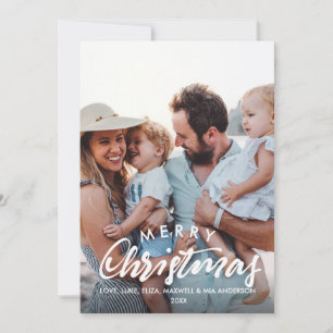 Cartes Pour Fêtes Annuelles MERRY CHRISTMAS Photo personnalisée croisée