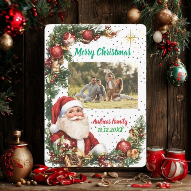 Cartes Pour Fêtes Annuelles Merry Christmas Pineneedle Photo (Créateur téléchargé)