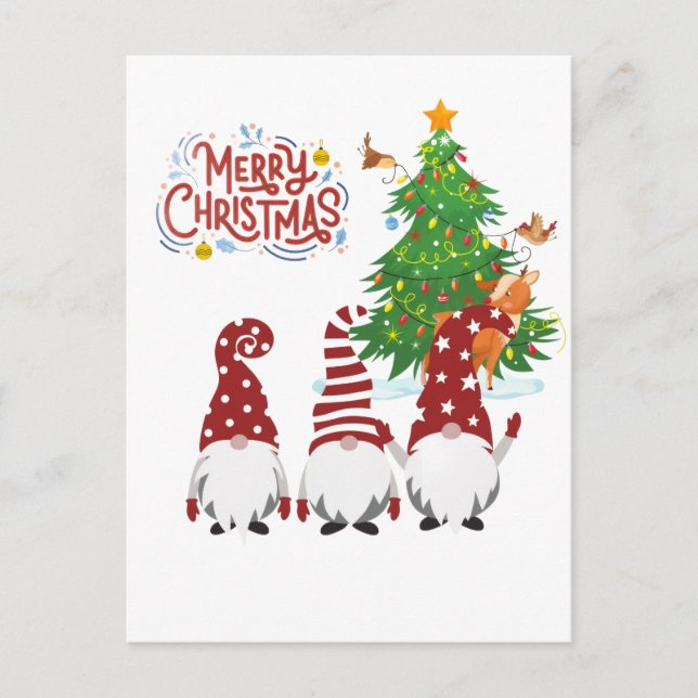 Cartes Pour Fêtes Annuelles Merry Christmas Postcard | Festive Holiday Greetin (Devant)