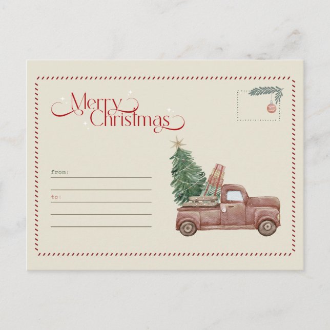 Cartes Pour Fêtes Annuelles Merry Christmas Postcard – Holiday Greeting Card (Devant)