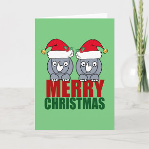 Cartes Pour Fêtes Annuelles Merry Christmas Rhino Cute