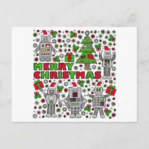 Cartes Pour Fêtes Annuelles Merry Christmas Robots