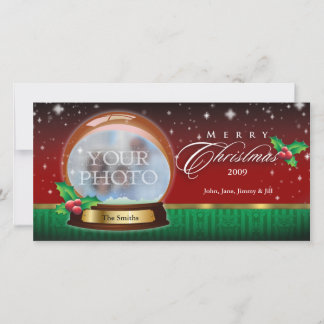 Cartes Pour Fêtes Annuelles Merry Christmas Snow Globe customizable 2