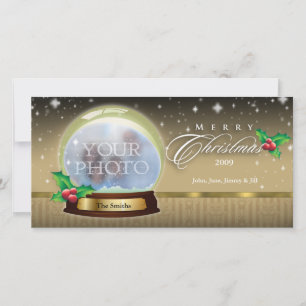 Cartes Pour Fêtes Annuelles Merry Christmas Snow Globe Customizable 7