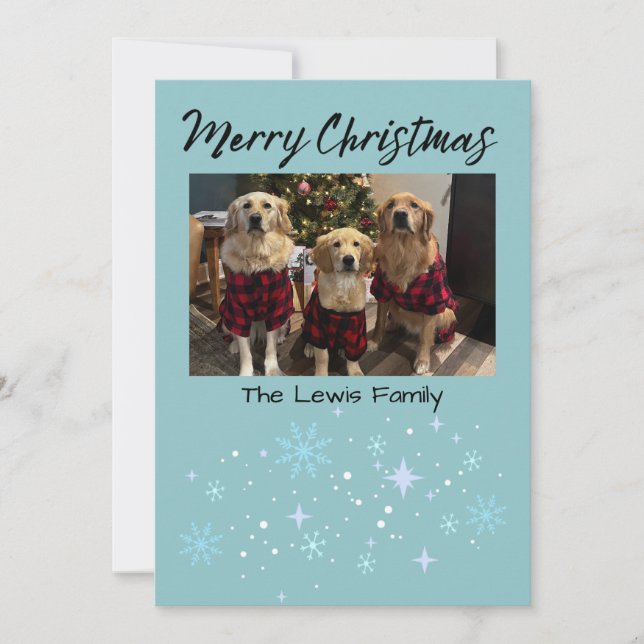 Cartes Pour Fêtes Annuelles Merry Christmas Snowflake Photo Card (Devant)
