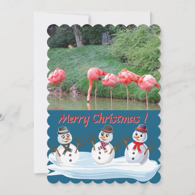 Cartes Pour Fêtes Annuelles Merry Christmas snowman 1 photo custom (Devant)