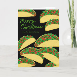 Cartes Pour Fêtes Annuelles MERRY CHRISTMAS Taco Avalanche Délicieux sur mesur