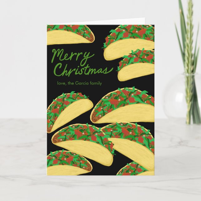 Cartes Pour Fêtes Annuelles MERRY CHRISTMAS Taco Avalanche Délicieux sur mesur (Devant)