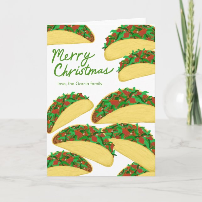 Cartes Pour Fêtes Annuelles MERRY CHRISTMAS Taco Avalanche Délicieux sur mesur (Devant)