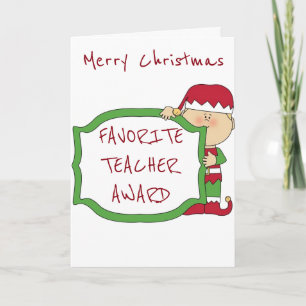 CARTES POUR FÊTES ANNUELLES MERRY CHRISTMAS ***TEACHER**** AND HIS/HER AWARD