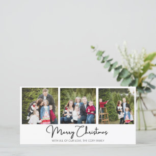 Cartes Pour Fêtes Annuelles Merry Christmas Three Image Flat Holiday Card