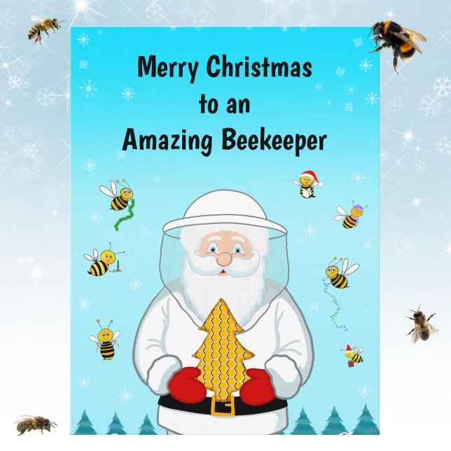 Cartes Pour Fêtes Annuelles Merry Christmas to an Amazing Beekeeper (Créateur téléchargé)