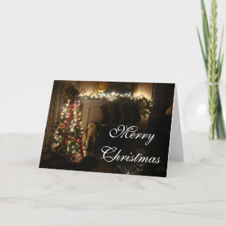 Cartes Pour Fêtes Annuelles Merry Christmas tree and fireplace