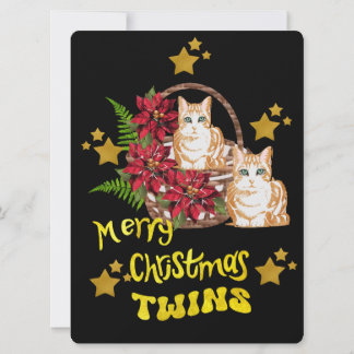 Cartes Pour Fêtes Annuelles Merry Christmas Twins