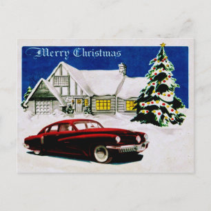 Cartes Pour Fêtes Annuelles MERRY CHRISTMAS v.19 (design de voiture vintage) ~