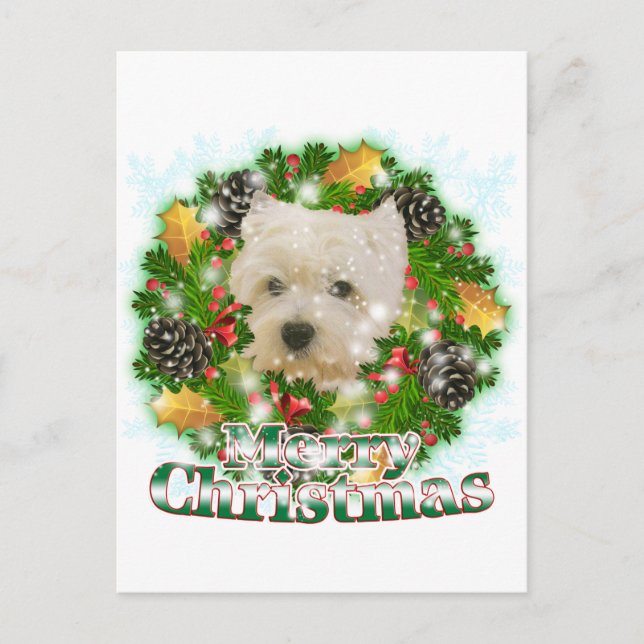 Cartes Pour Fêtes Annuelles Merry Christmas Westie (Devant)