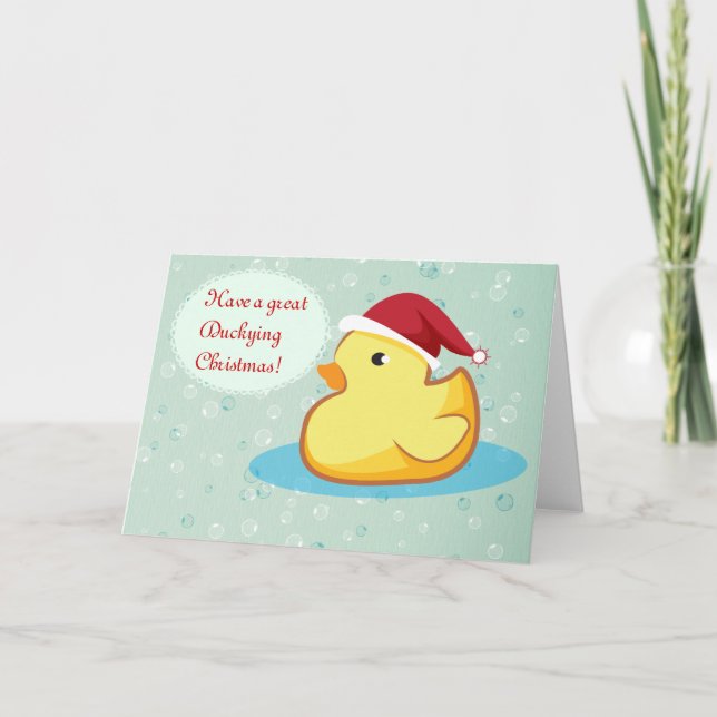 Cartes Pour Fêtes Annuelles Merry Christmas yellow rubber ducky greeting card (Devant)