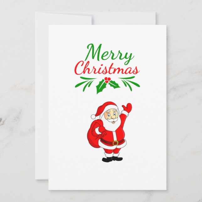 Cartes Pour Fêtes Annuelles Merry Christmass - Santa Claus Cute (Devant)
